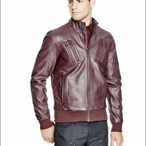 New G by GUESS Men's Mozo Faux-Leather Jacket